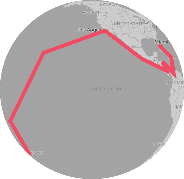 Tour du monde 2025 Map